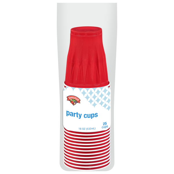 Hannaford Party Cups Red 18 oz
