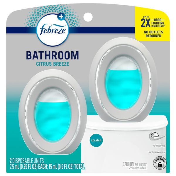 Febreze Small Spaces Bathroom Odor Fighter Air Freshener - 2 ct