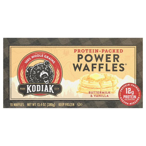 Kodiak Protein-Packed Buttermilk & Vanilla Power Waffles - 10 ct