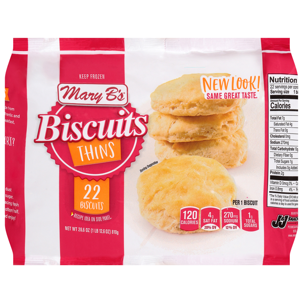 Mary B's Biscuits Thins - 22 ct Frozen