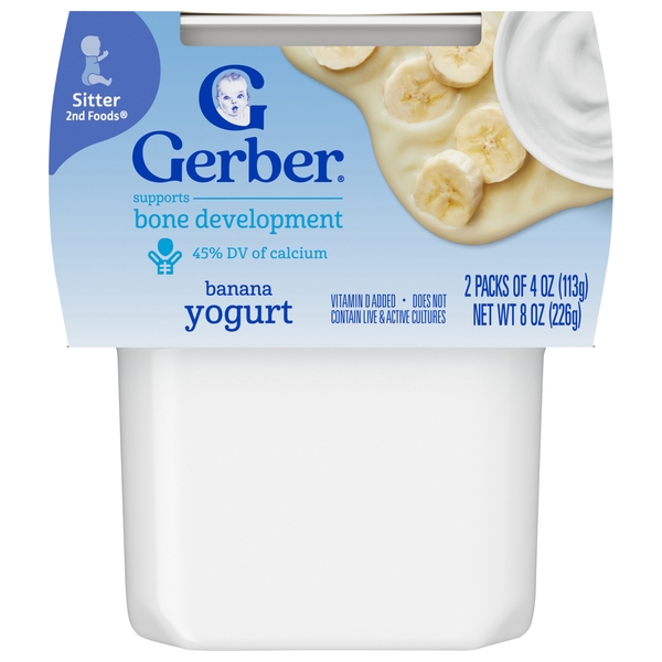 Gerber Snacks 2nd Baby Food Banana Yogurt Blends - 2 ct