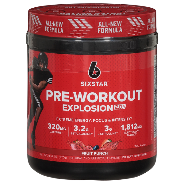 SIXSTAR Explosion 2.0 Fruit Punch Pre-Workout Powder