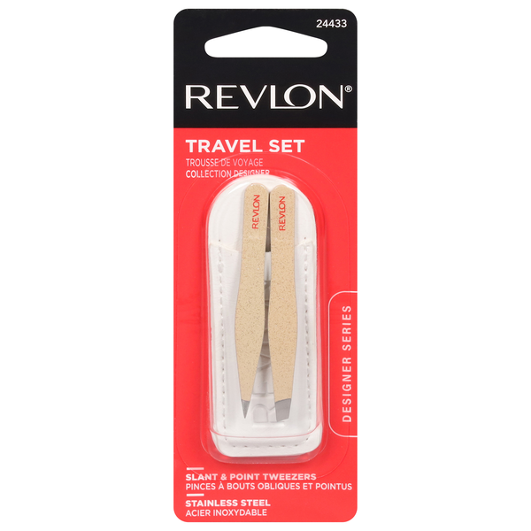 Revlon Designer Series Travel Set Stainless Steel Slant & Point Tweezers