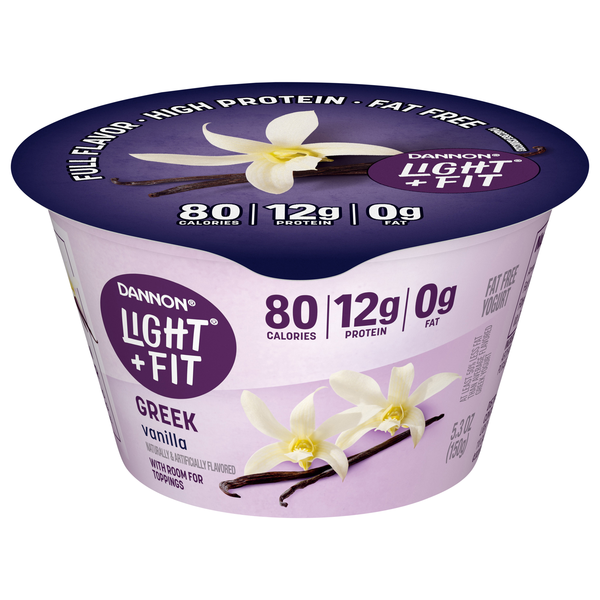 Dannon Light + Fit Fat Free Vanilla Greek Yogurt Cup