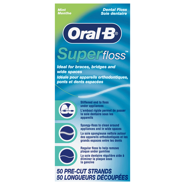 Oral-B Super Floss Pre-Cut Strands Mint