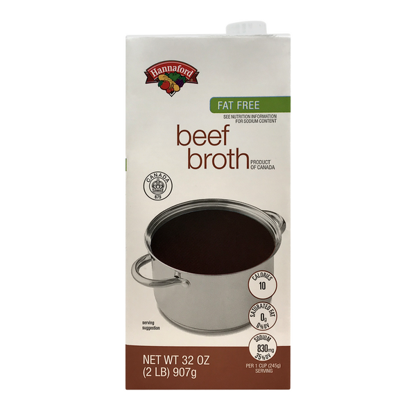 Hannaford Fat Free Beef Broth