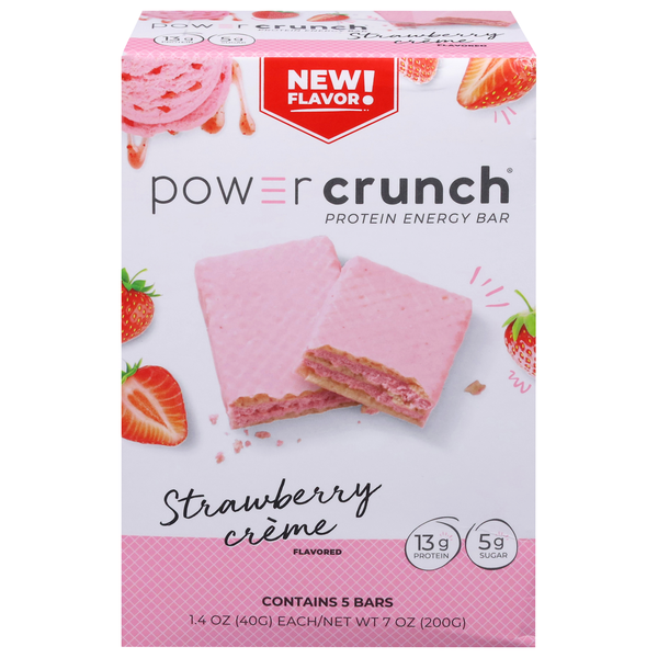 Power Crunch Strawberry Creme Flavored Protein Energy Bar - 5 ct